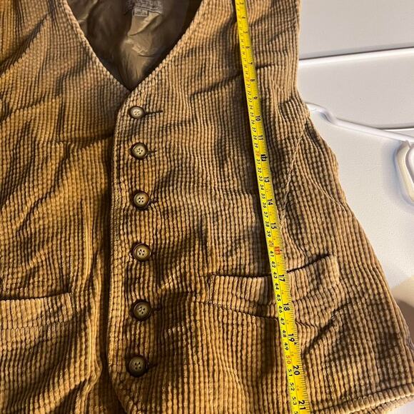Vintage khaki Vest |corduroy | Buttons |Y2k Country Western - Picture 6 of 8